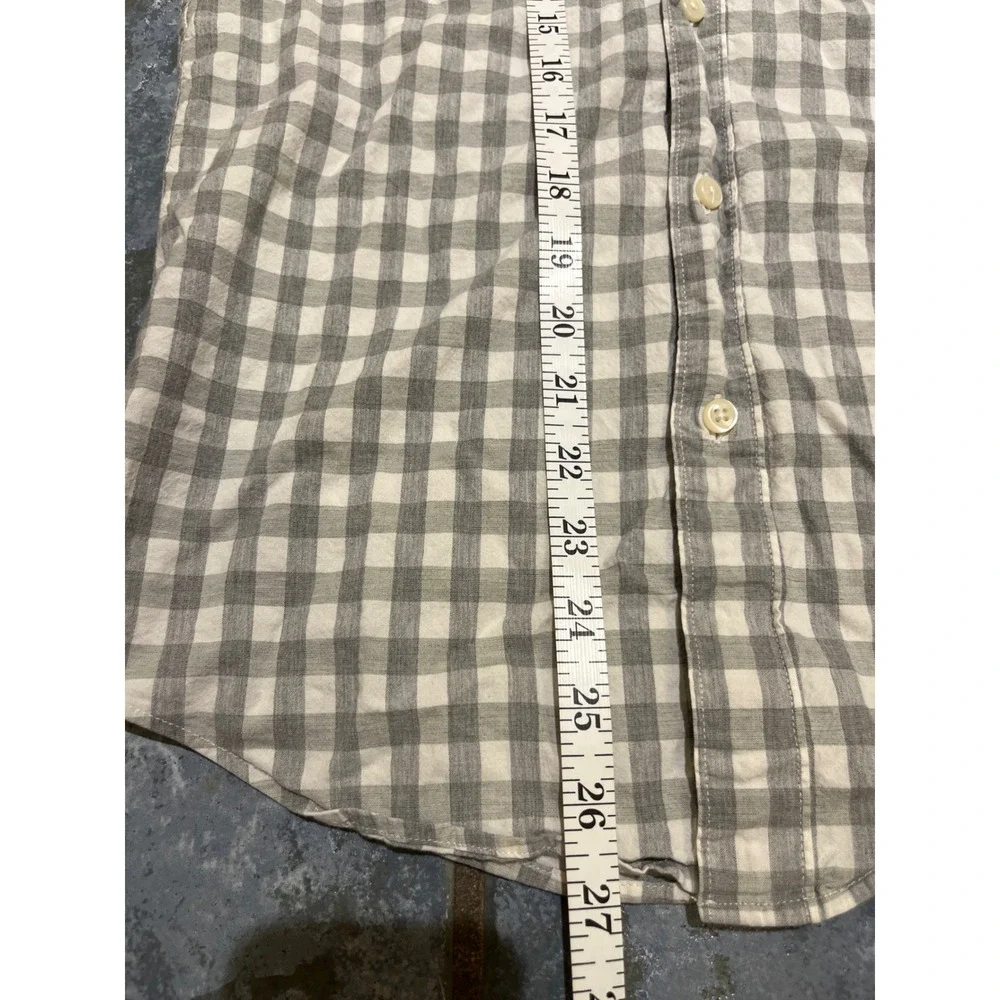 J‎ Crew Slim Untucked Gingham Organic Cotton Stretch Button Down Shirt Size S